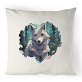 Wolf Print 100% Linen Cushion Cover