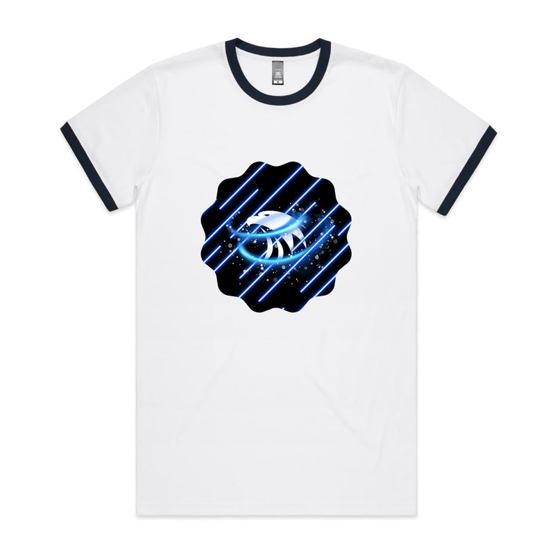Blue Swirl Eagle AS Colour Staple Ringer Tee Ogo Merch