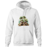 Beach Chipmunks AS Colour Stencil - Pocket Hoodie Sweatshirt