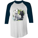 Two Wolves AS Colour Raglan 3/4 Sleeve TShirt