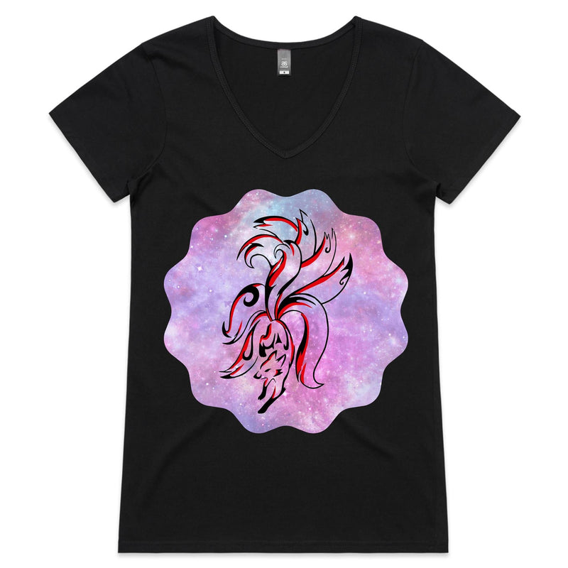 Nine Tailed Fox Womens V Neck TShirt Ogo Merch