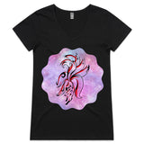 Nine Tailed Fox Womens V Neck TShirt