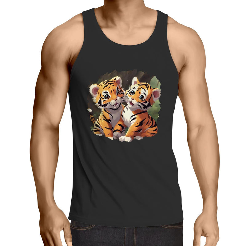 Baby Tigers AS Colour Lowdown - Mens Singlet Top Ogo Merch
