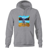 Beach Pegasus AS Colour Stencil - Pocket Hoodie Sweatshirt