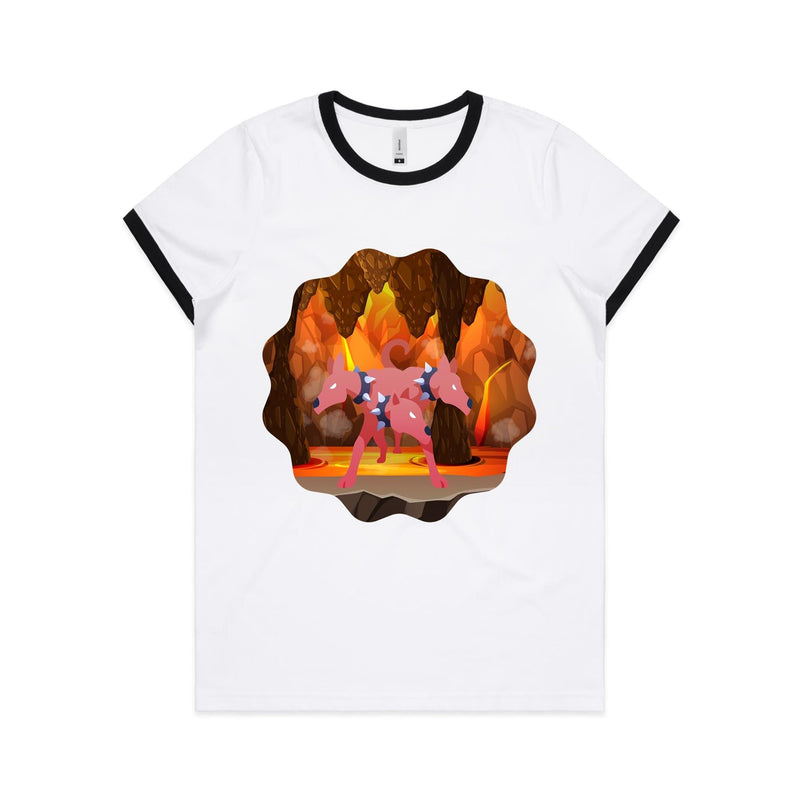 Lava Cerberus AS Colour Women's Ringer Tee Ogo Merch