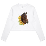 Sunflower Horse AS Colour - Women's Long Sleeve Crop Tee