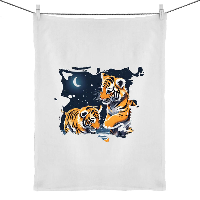 Tigers 50% Linen 50% Cotton Tea Towel Ogo Merch