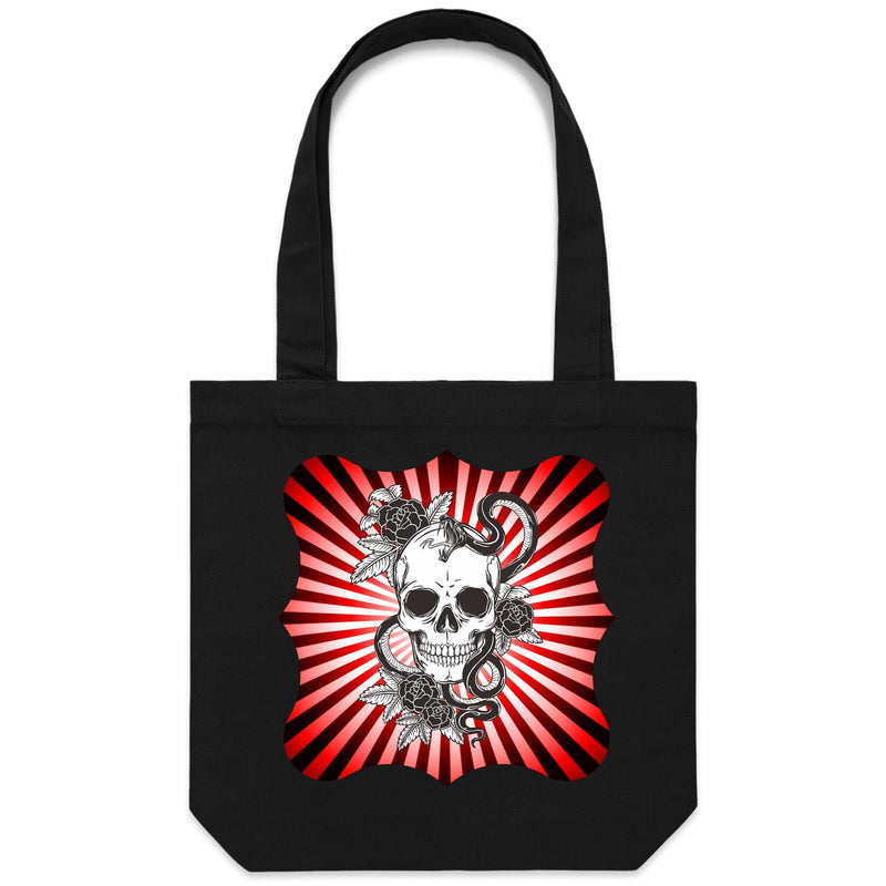Snake and Skull AS Colour Carrie Canvas Tote Bag Ogo Merch