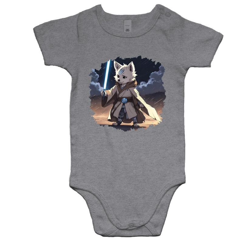 Wolf with Lightsaber AS Colour Mini Me Baby Onesie Romper Ogo Merch