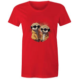 Meerkats in Jackets AS Colour - Women's Maple Tee