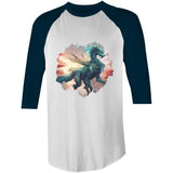 Beautiful Dragon AS Colour Raglan 3/4 Sleeve TShirt