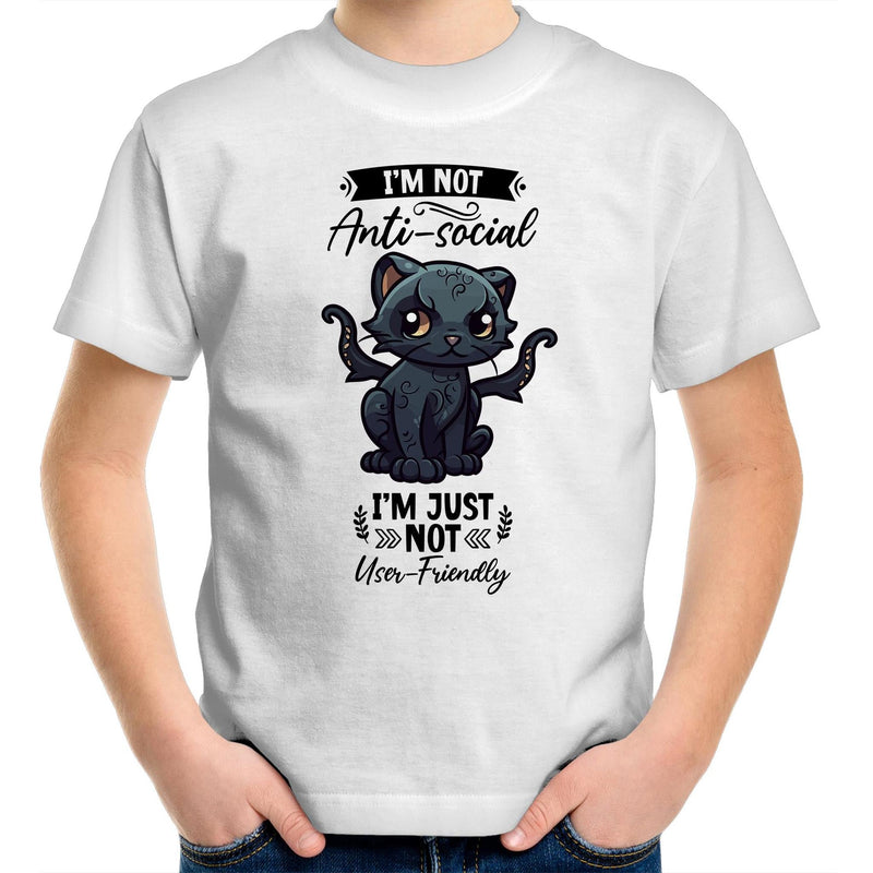 Antisocial Cat Monster AS Colour Kids Youth T-Shirt Ogo Merch