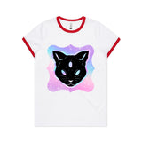 Psychic Cat AS Colour Women's Ringer Tee