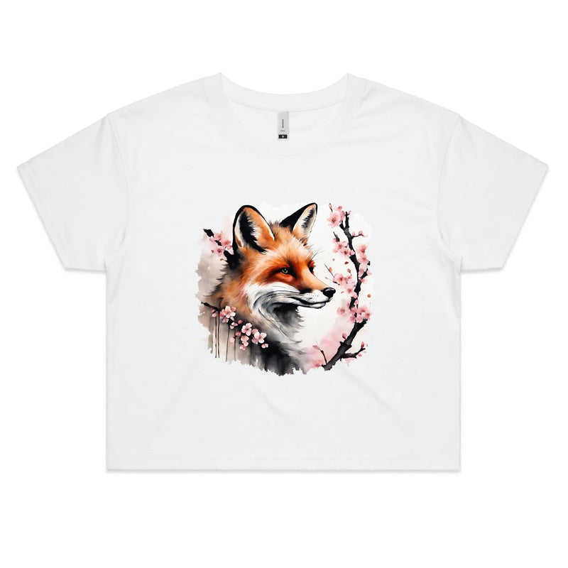 Fox and Tree AS Colour - Women's Crop Tee Ogo Merch