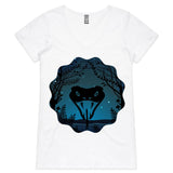 Snake Strike AS Colour Bevel Womens VNeck TShirt