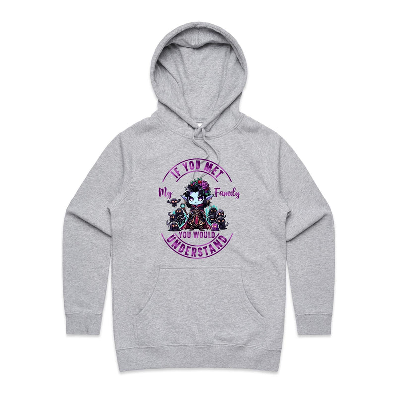 Meet my Family Angry Girl AS Colour - Women's Supply Hood Ogo Merch