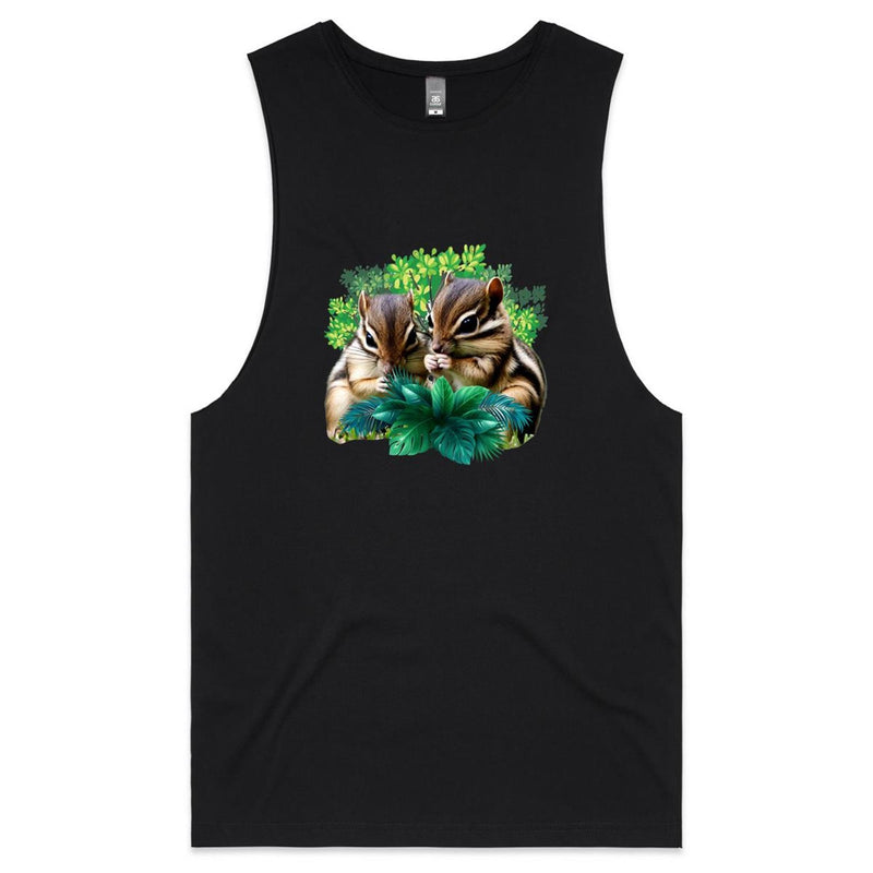 Cute Chipmunks AS Colour Barnard - Mens Tank Top Tee Ogo Merch