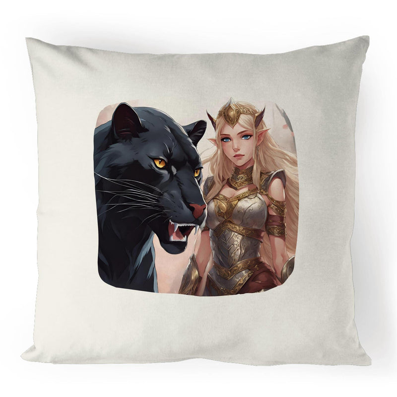 Panther and Elf 100% Linen Cushion Cover Ogo Merch