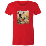 Deer and Meerkats AS Colour - Women's Maple Tee