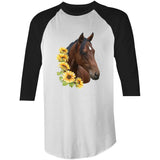 Sunflower Horse AS Colour Raglan - 3/4 Sleeve T-Shirt