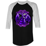 Shining Purple Dragon AS Colour Raglan 3/4 Sleeve TShirt