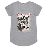 Wolf and Flowers AS Colour Mali Womens Scoop Neck TShirt