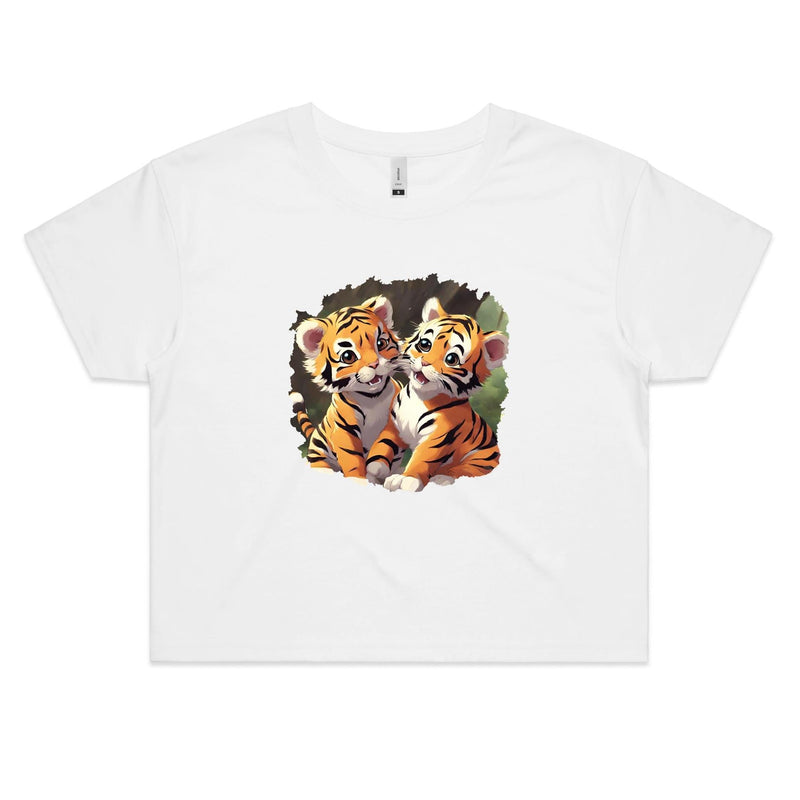 Baby Tigers AS Colour - Women's Crop Tee Ogo Merch