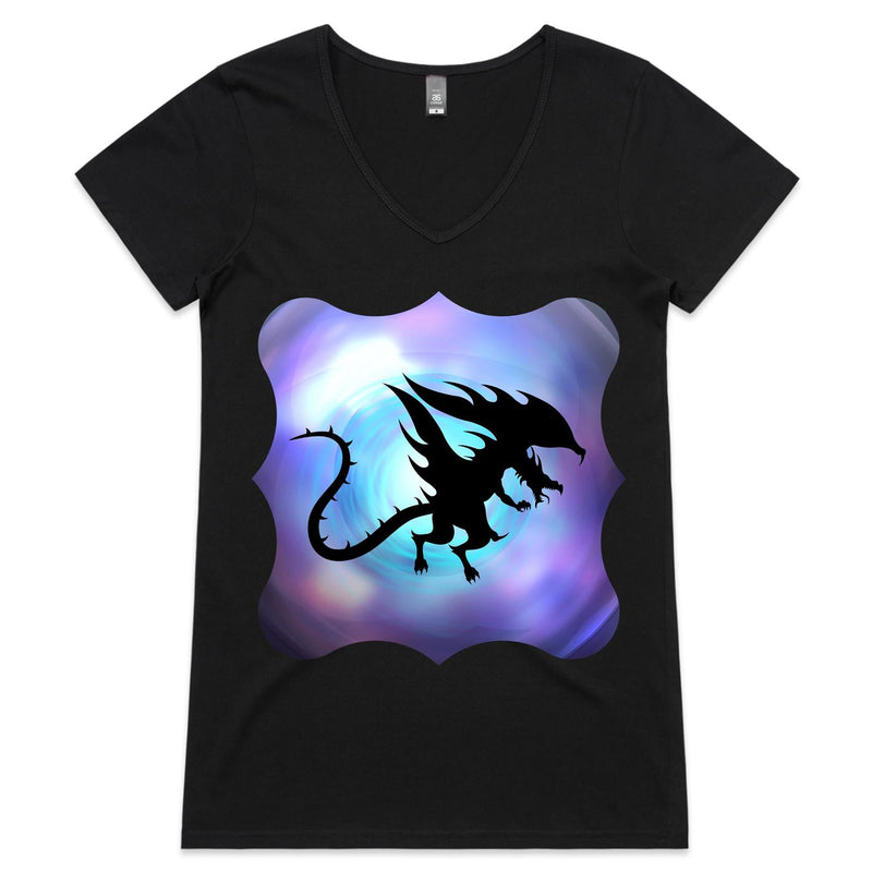 Glowing Dragon Womens VNeck TShirt Ogo Merch
