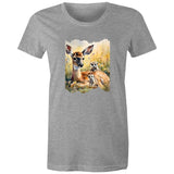 Deer and Meerkats AS Colour - Women's Maple Tee