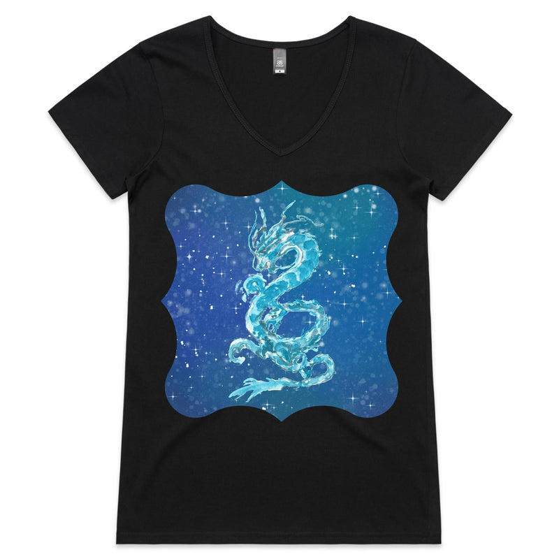 Blue Dragon Womens VNeck TShirt Ogo Merch