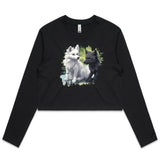 Two Wolves AS Colour - Women's Long Sleeve Crop Tee