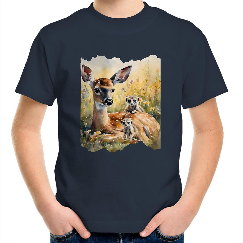 Deer and Meerkats AS Colour Kids Youth T-Shirt Ogo Merch