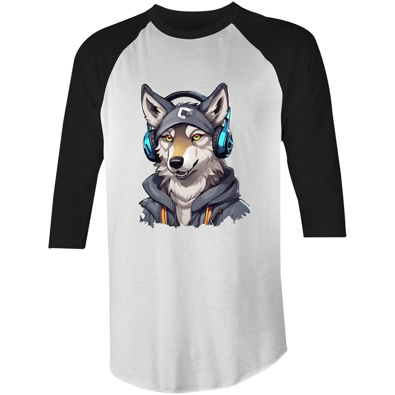 Gaming Wolf AS Colour Raglan 3/4 Sleeve TShirt Ogo Merch