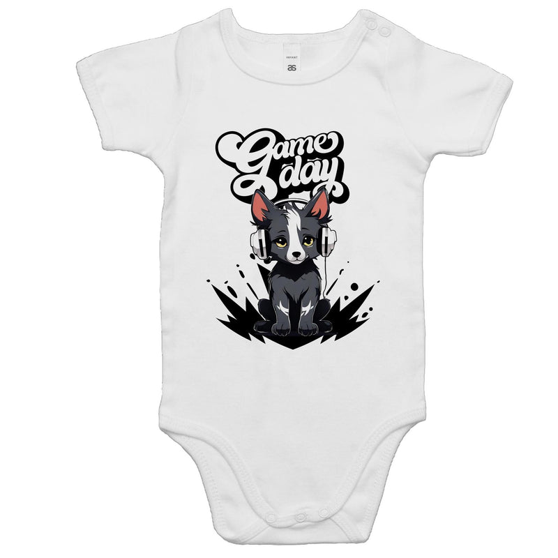 Game Day Pup AS Colour Mini Me - Baby Onesie Romper Ogo Merch