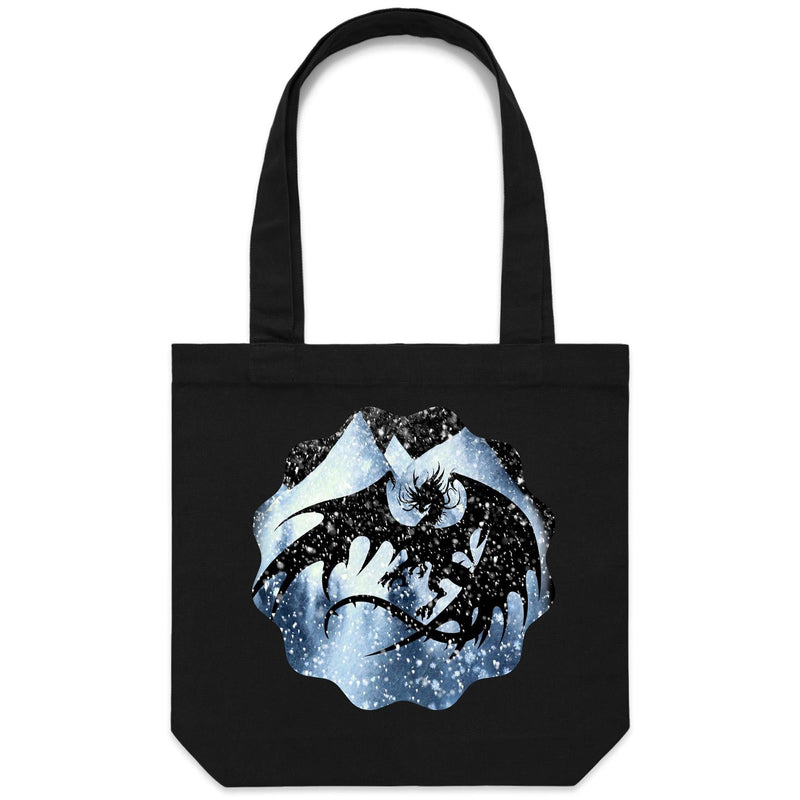 Dragon Silhouette Canvas Tote Bag Ogo Merch