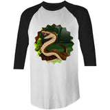 Jungle Snake AS Colour Raglan 3/4 Sleeve TShirt