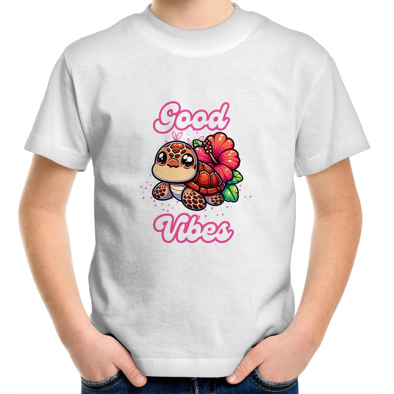 Good Vibes Turtle AS Colour Kids Youth T-Shirt Ogo Merch