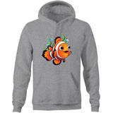 Clown Fish AS Colour Stencil - Pocket Hoodie Sweatshirt