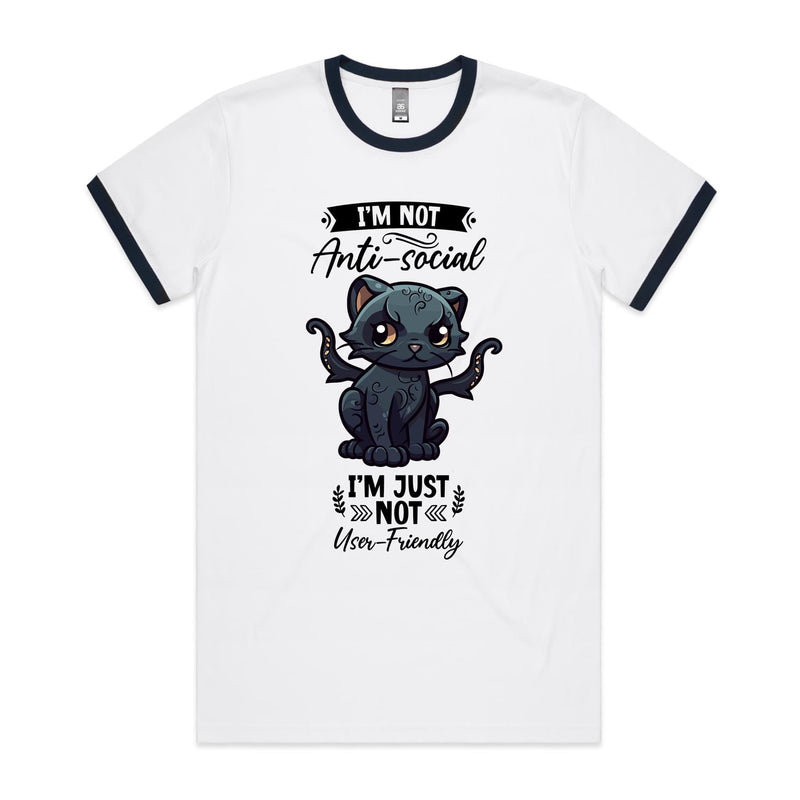 Antisocial Cat Monster AS Colour Staple Ringer Tee Ogo Merch
