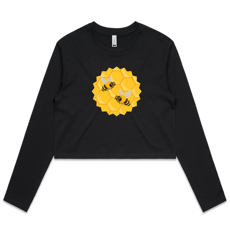 Bees AS Colour - Women's Long Sleeve Crop Tee Ogo Merch