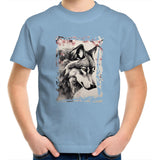 Wolf and Flowers AS Colour Kids Youth TShirt