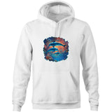 Dolphins AS Colour Stencil - Pocket Hoodie Sweatshirt