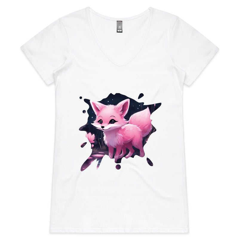 Fox AS Colour Bevel - Womens V-Neck T-Shirt Ogo Merch