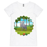 Hippogriff AS Colour Bevel Womens VNeck TShirt