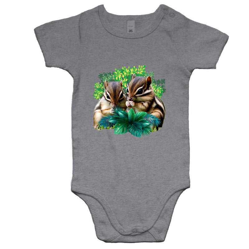 Cute Chipmunks AS Colour Mini Me - Baby Onesie Romper Ogo Merch