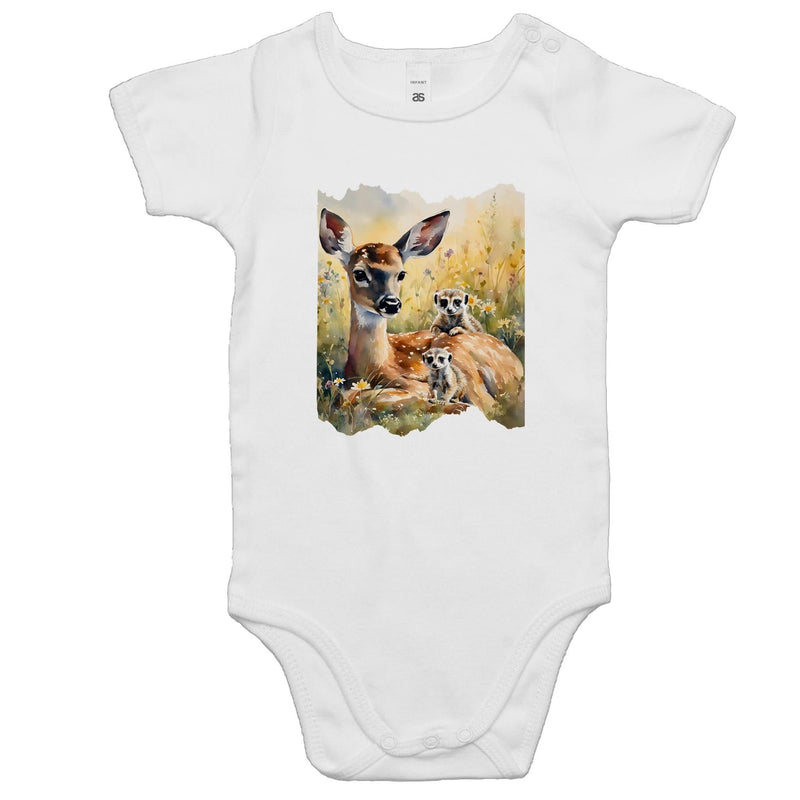 Deer and Meerkats AS Colour Mini Me - Baby Onesie Romper Ogo Merch