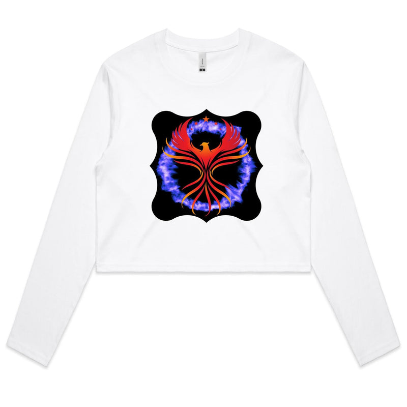 Fire Ring Phoenix Women's Long Sleeve Crop Tee Ogo Merch
