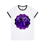 Shining Purple Dragon AS Colour Women's Ringer Tee