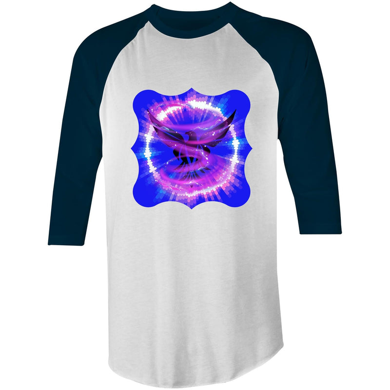 Eagle in Swirl AS Colour Raglan - 3/4 Sleeve T-Shirt Ogo Merch