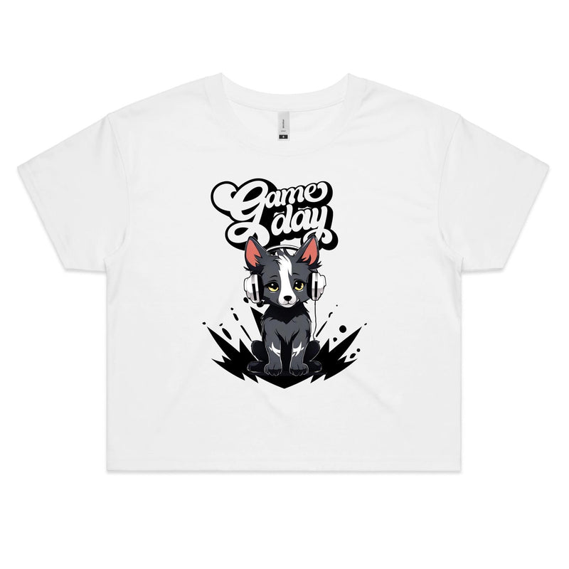 Game Day Pup AS Colour - Women's Crop Tee Ogo Merch